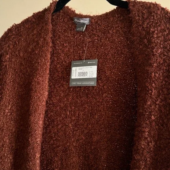 Eddie Bauer Long Brown Moonspun Cardigan NEW w/ tag - Picture 5 of 12